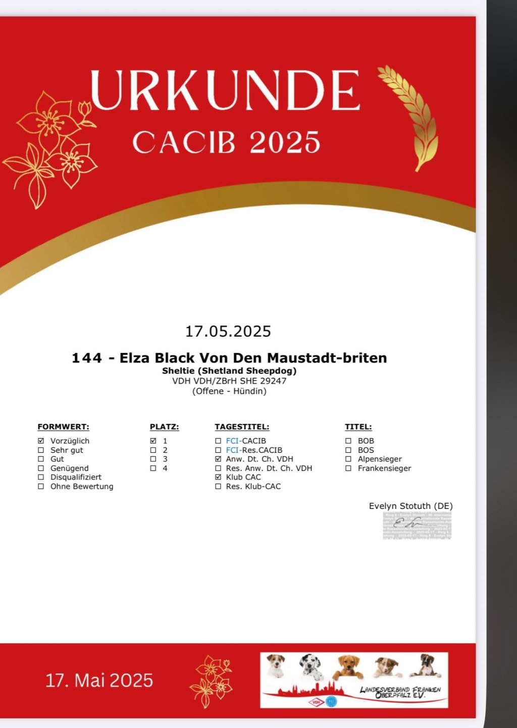 CACIB Rieden 17. +18. Mai&nbsp;2025